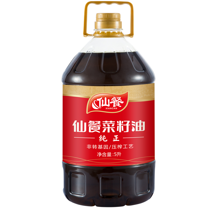 PLUS：仙餐牌 四川纯正 压榨非转基因菜籽油 食用油 5L 204.28元（拍4件，单件