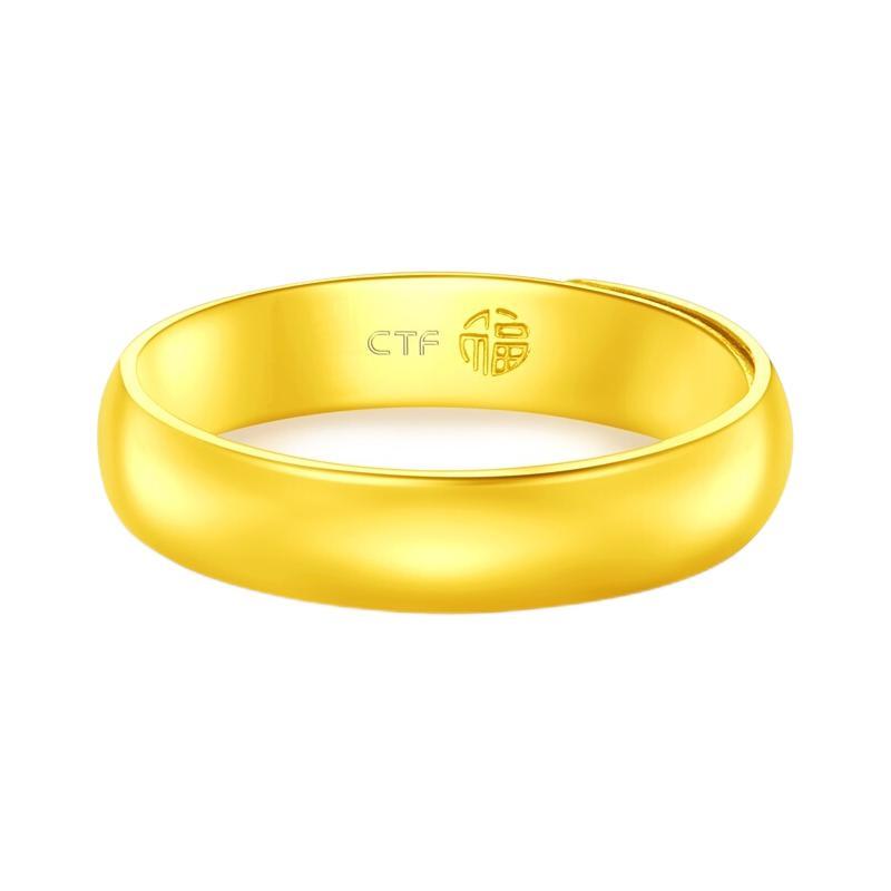 周大福 CHOW TAI FOOK EOF133 中性福字活口足金戒指 4.4g 4287.54元（需用券）