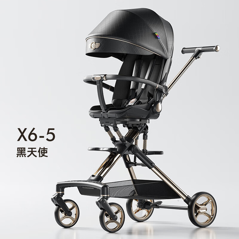 playkids 普洛可 遛娃神器X6-5可坐可躺睡婴儿宝宝儿童折叠高景观黑天使 加宽座舱 八组避震 758元(需用券)