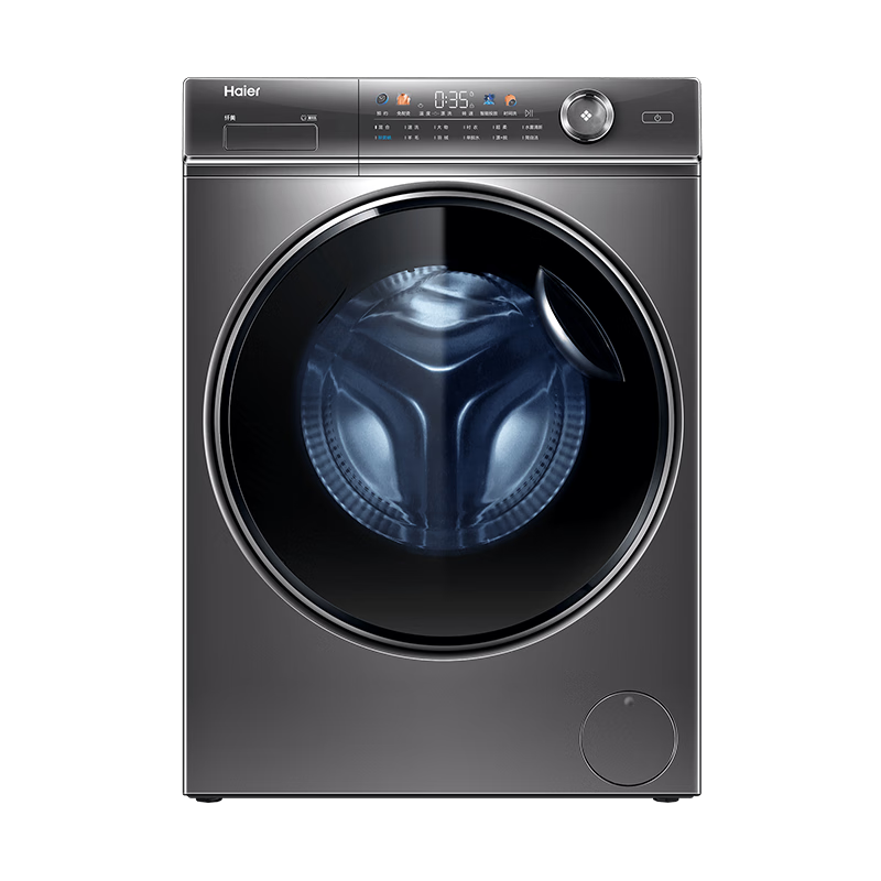 PLUS会员：Haier 海尔 10kg晶彩屏全自动滚筒洗衣机 326超薄单洗+大筒径+精华喷