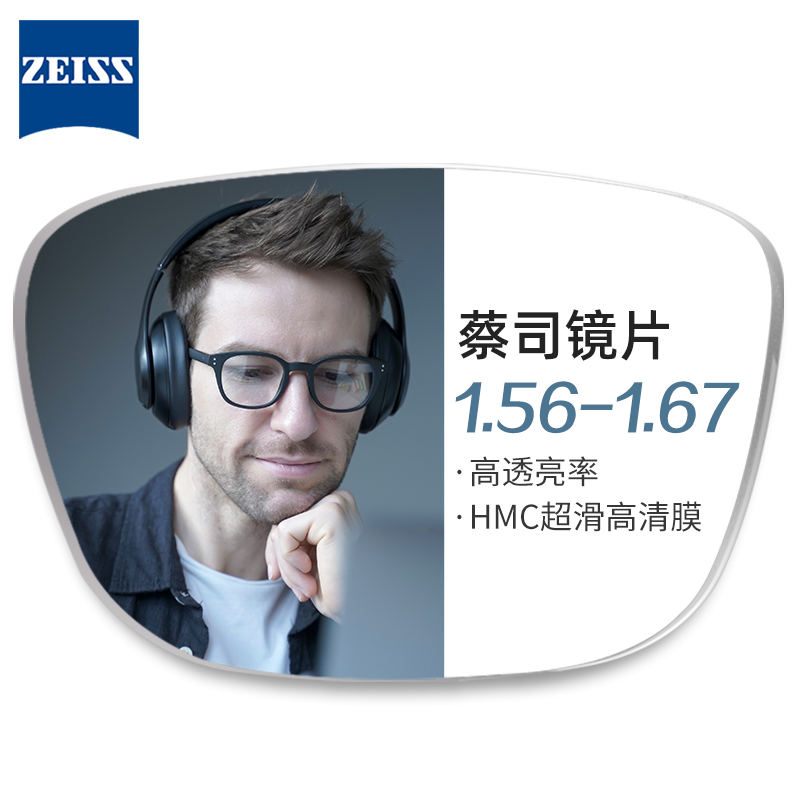 ZEISS 蔡司 1.56非球面镜片+31306商务全框多款钛架可选（可升级FILA斐乐/SEIKO精