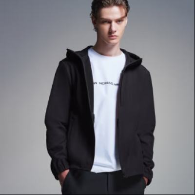 PLUS会员：JACK&JONES 杰克琼斯 加绒三防户外夹克连帽外套 E43 纯黑色 372.48元（