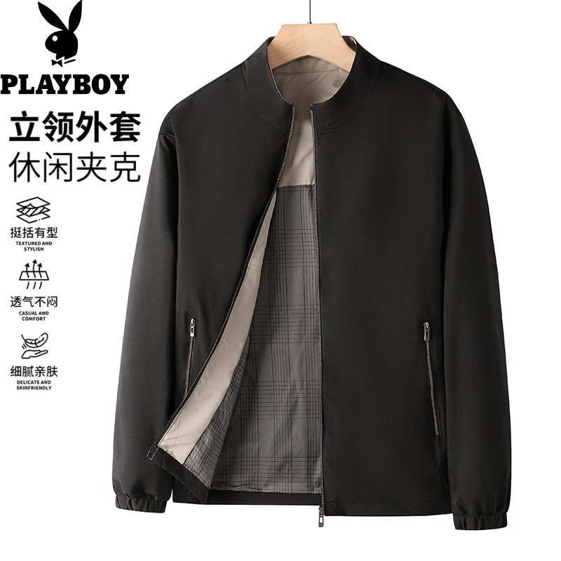 PLAYBOY 男士外套秋冬季2026新款男外套爸爸装夹克 39元 - 线报酷