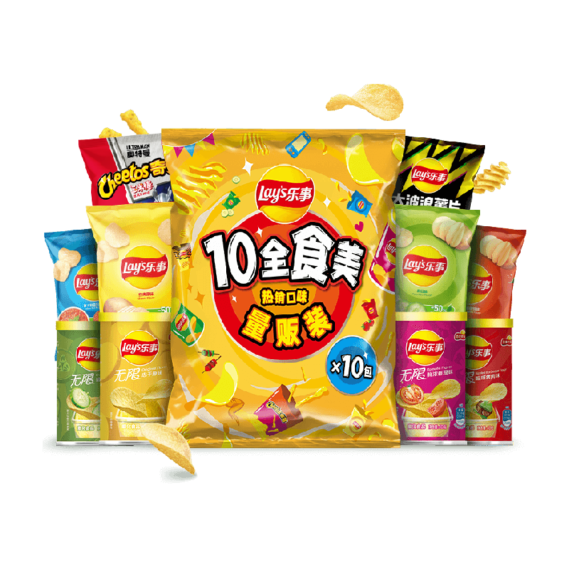 Lay's 乐事 10全食美 零食薯片大礼包 混合口味 410g ￥26.82