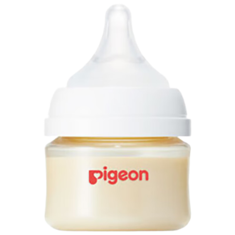 需换购：贝亲（Pigeon）婴儿玻璃奶瓶 第3代仿母乳质感耐热自带SS号 80ml 日本