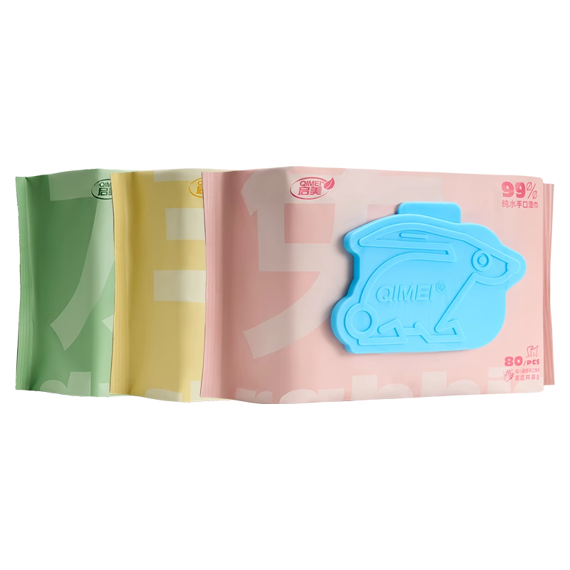 移动端：启美 QIMEI 启美 十二生肖系列湿巾 80片*3包 14.9元（需用券）