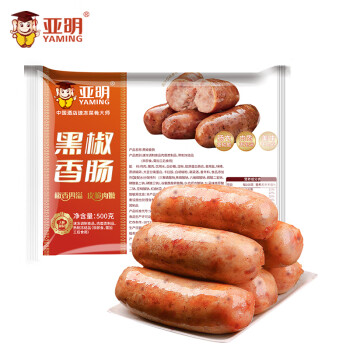 亚明 黑胡椒烤肠500g 9.35元（需买4件，需用券）