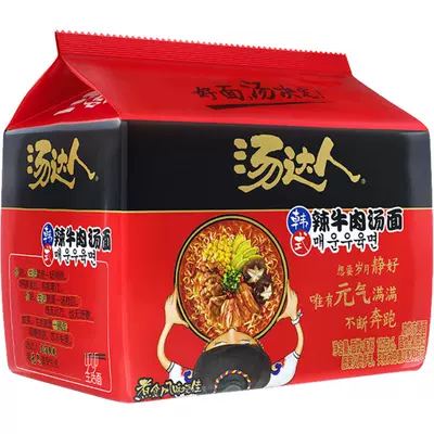 88VIP：统一 汤达人 韩式辣牛肉面 125g*5袋*6件 80.18元+运费（合13.36元/件）