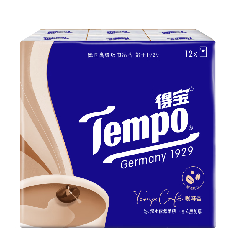 Tempo 得宝 手帕纸巾4层7片24包 17.9元（需用券）