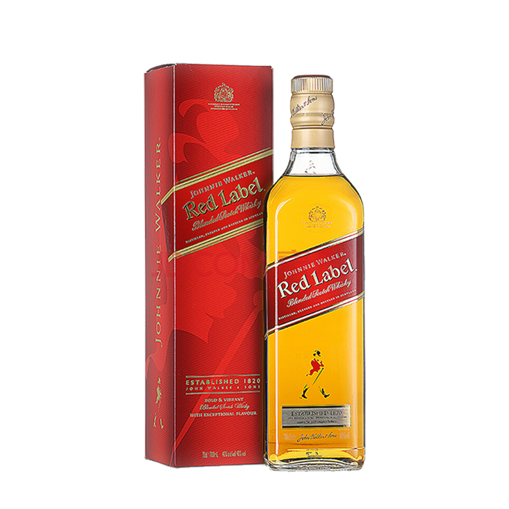 JOHNNIE WALKER 尊尼获加 红牌 调和 苏格兰威士忌 40%vol 1L 礼盒装 86.5元