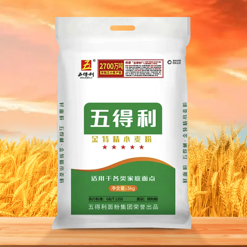 五得利 五星金特精小麦粉 5kg 包子馒头商用优质通用粉 22.9元