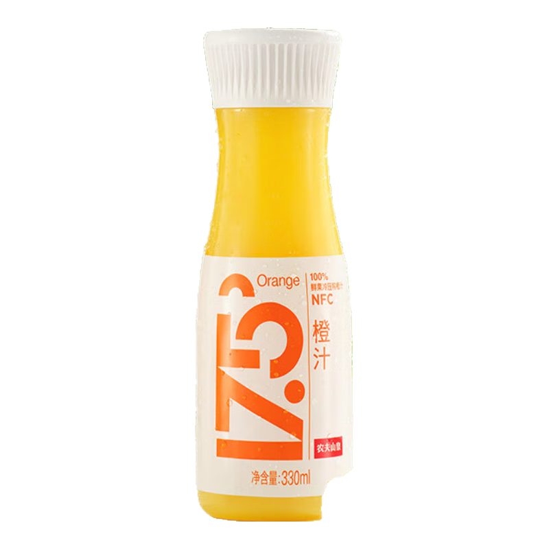 PLUS会员、限地区：农夫山泉 17.5°NFC橙汁 冷藏型 330ml*4瓶 66.8元（合16.7元/件