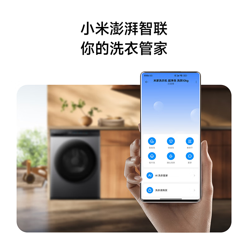 国家补贴：米家 MIJIA 小米10公斤超净洗滚筒全自动洗烘一体洗衣机 超大筒径