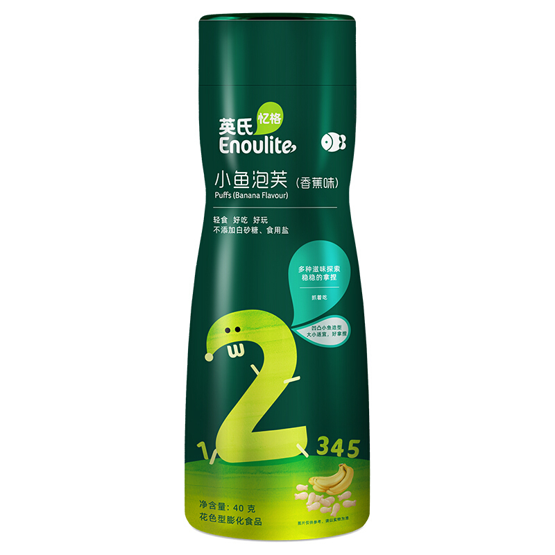 Enoulite 英氏 多乐能系列 小鱼泡芙 2阶 香蕉味 40g 21元