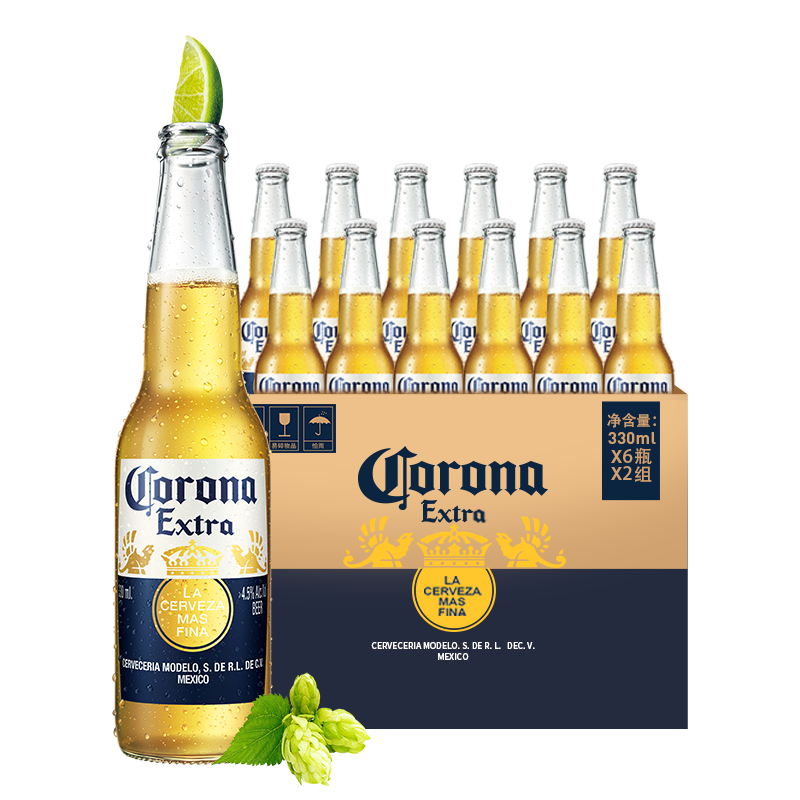 限16号、京东秒杀：Corona 科罗娜 特级啤酒 330ml*12瓶 整箱装 65.65元/件 包邮（