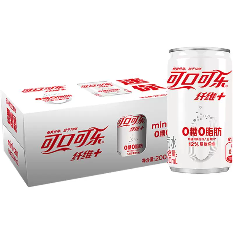 Coca-Cola 可口可乐 纤维+零卡无糖 20%膳食纤维 汽水 ￥22.8