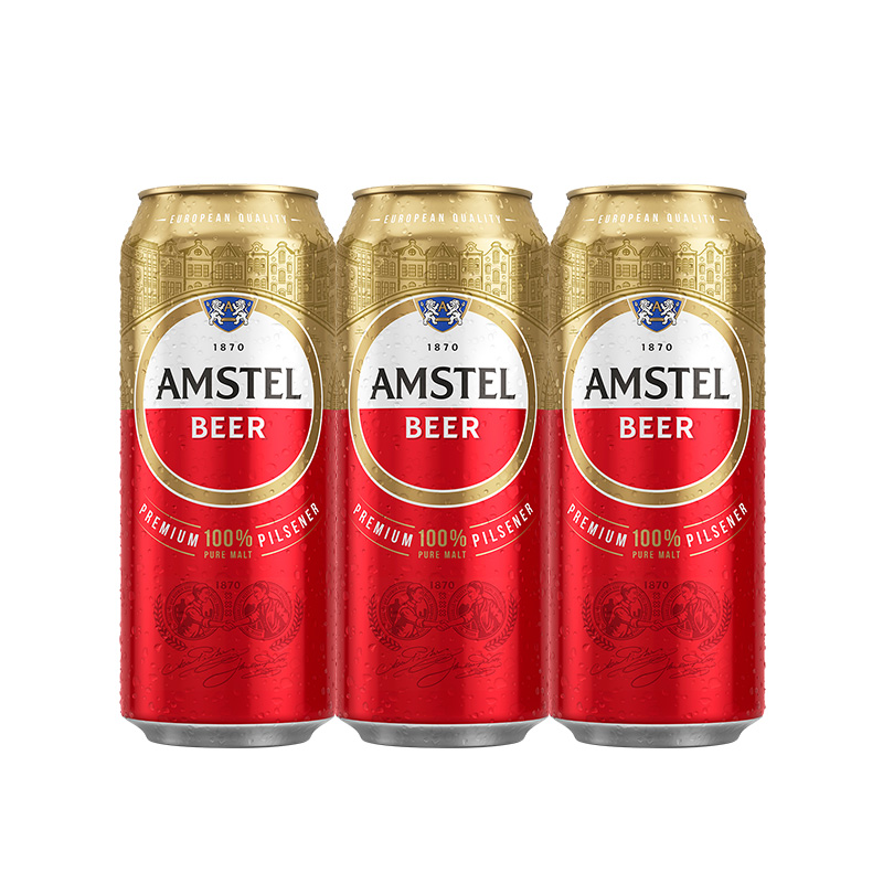 88VIP：AMSTEL 红爵 Heineken 喜力 经典啤酒红爵x3 18.91元