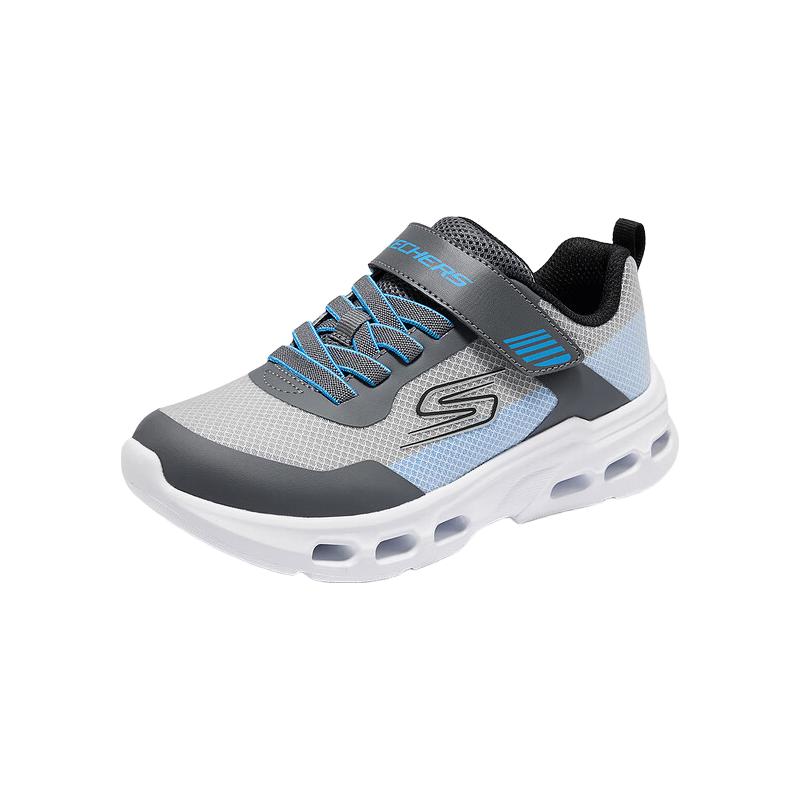 斯凯奇 男童轻便运动鞋2026春季儿童防滑减震跑步鞋405125L 男童/炭灰色/蓝色 