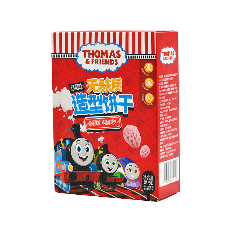 需首单：小火车（THOMAS & FRIENDS）无麸质营养零食饼干 草莓味80g 3.9元包邮（