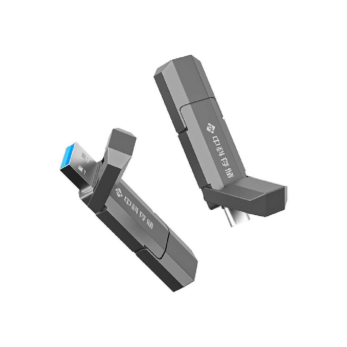中科存 ZKUYV USB 3.2 U盘 银龙灰 512GB Type-C/USB-A双口 218.45元