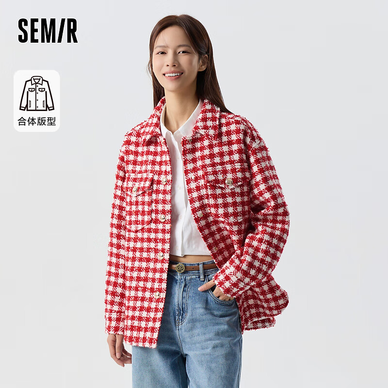 Semir 森马 外套女红白色调00461 160/84A/M 245.3元（需用券）