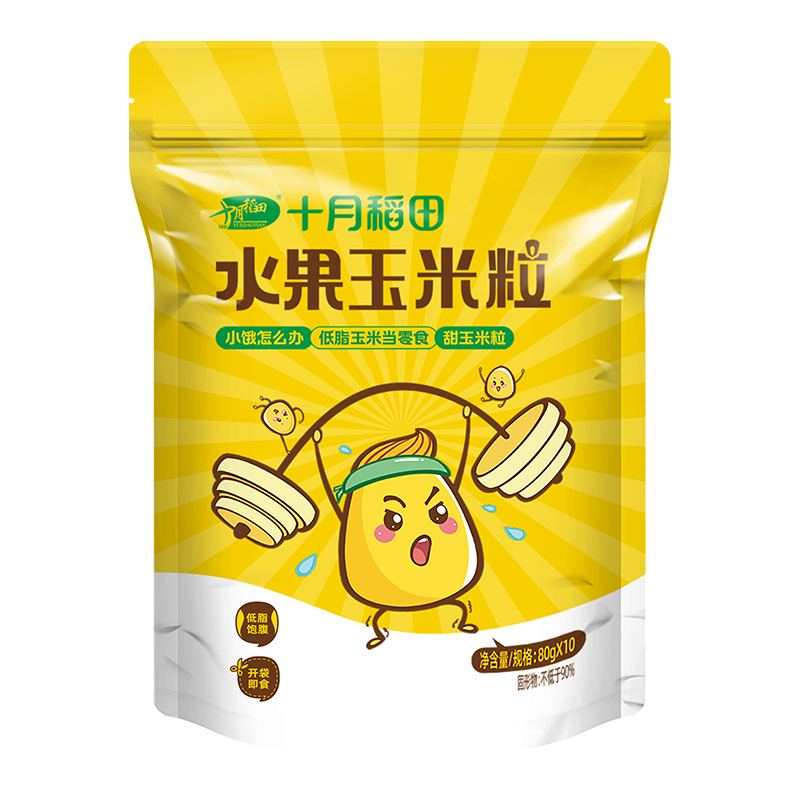 PLUS会员：十月稻田 即食水果玉米粒800g 70.11元（需领券，合23.37元/件）