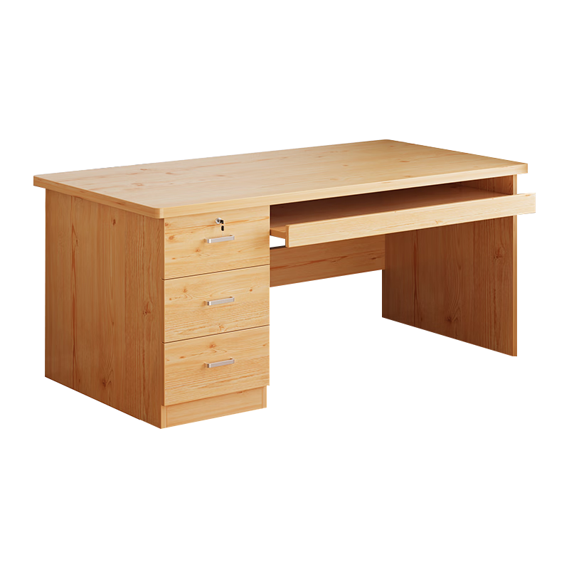 移动端、京东百亿补贴：木匠印记 电脑桌办公桌椅一套台式实木生态板书桌