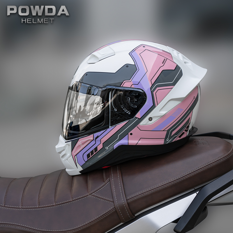 POWDA 摩托车全盔覆盖式3C ECE DOT认证 机甲粉XL 103元（需用券）