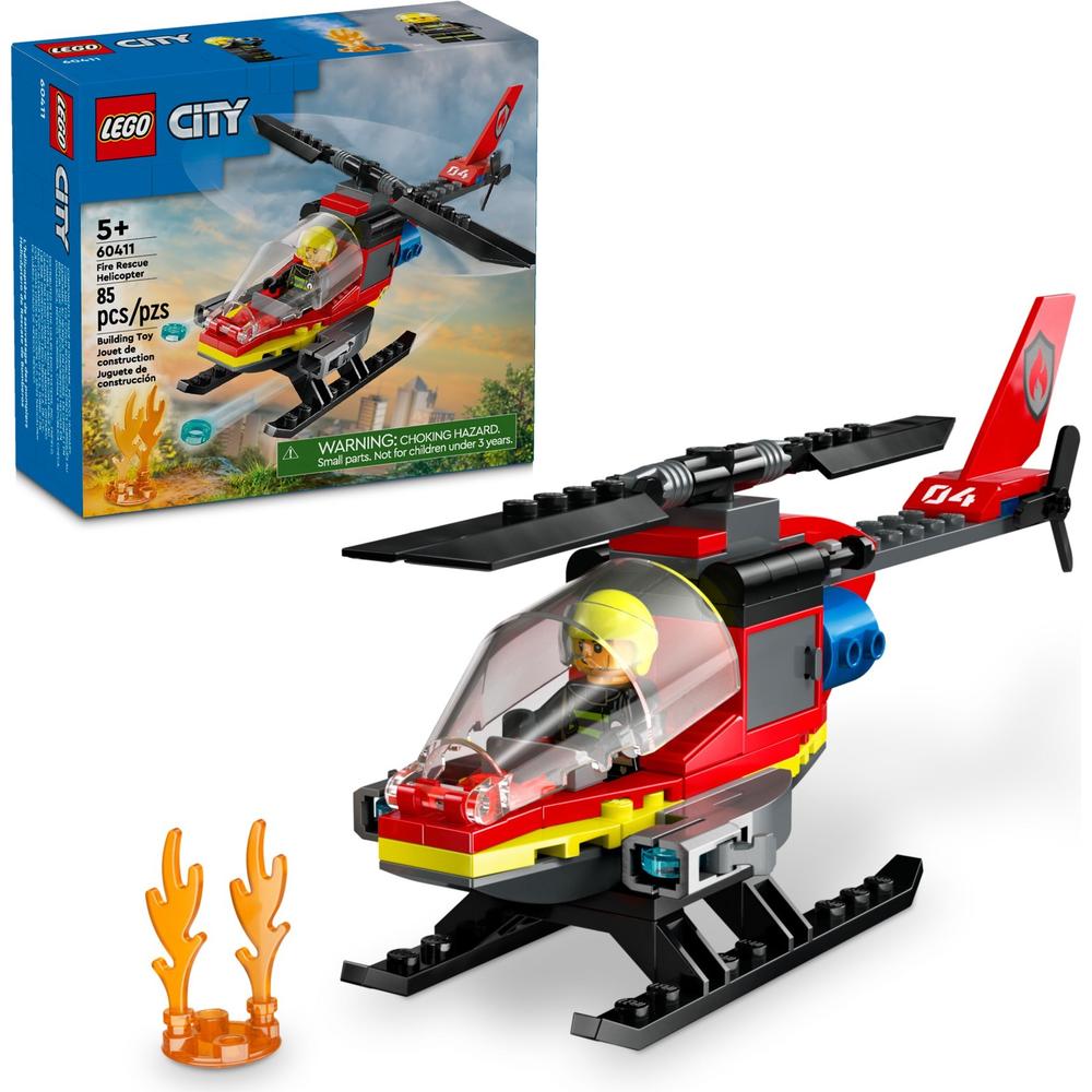 LEGO 乐高 积木拼装城市系列60411 消防直升机5岁+男孩儿童玩具儿童节礼物 65.5