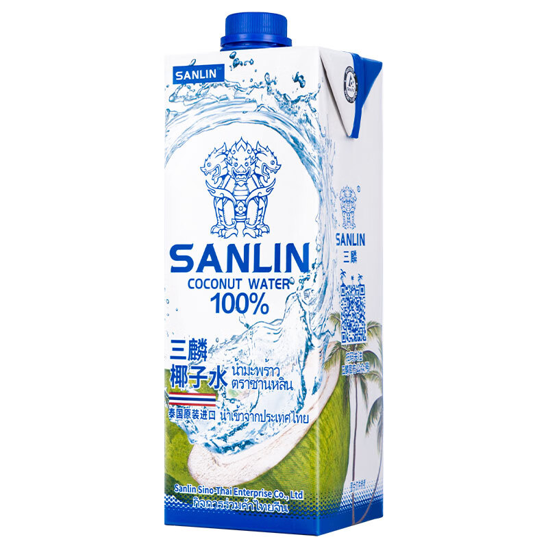 88VIP：SANLIN 三麟 泰国 三麟NFC椰子水 1L 9.4元