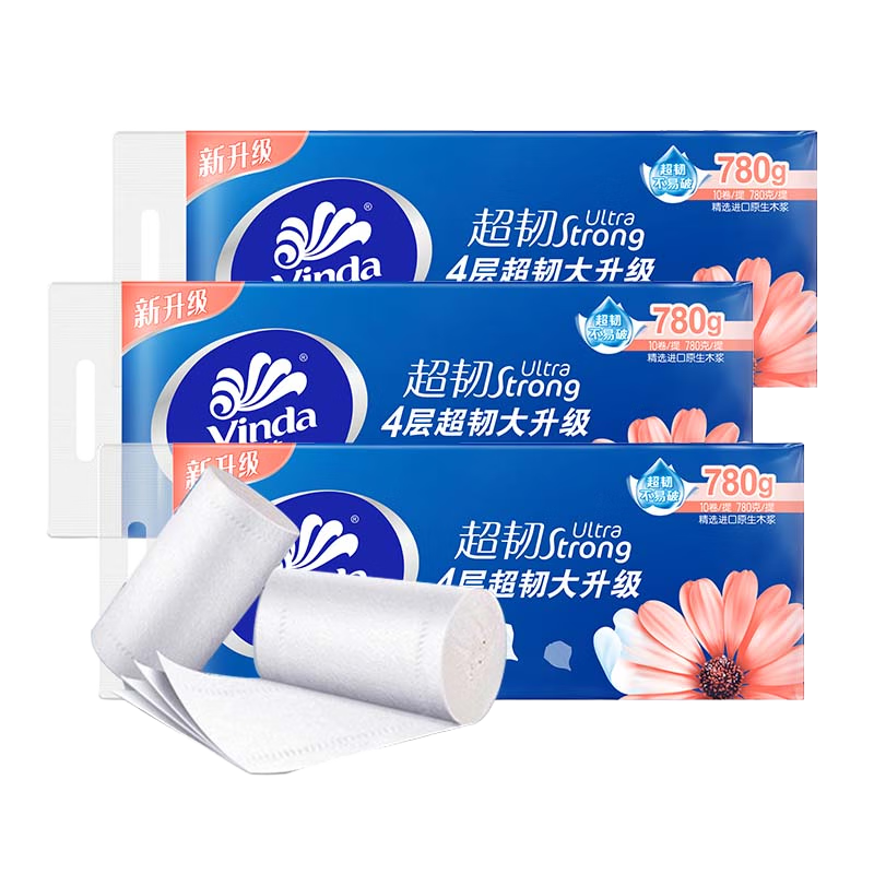 维达 卫生纸 4层3提30卷 26.78元