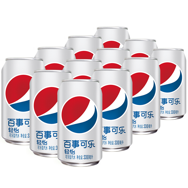 pepsi 百事 可乐 Pepsi轻怡 无糖零卡 碳酸饮料330ml*12听 22.37元（需买2件，需用