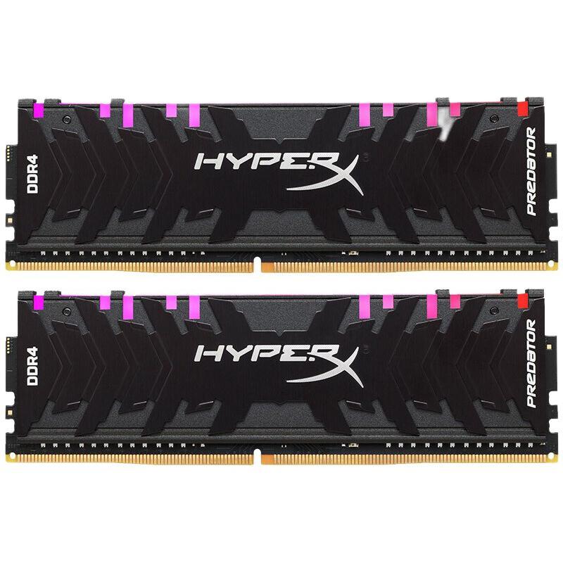 金士顿 叛逆者系列 DDR4 3600MHz RGB 台式机内存 灯条 黑色 16GB 8GBx2 KF436C16RBAK2/16