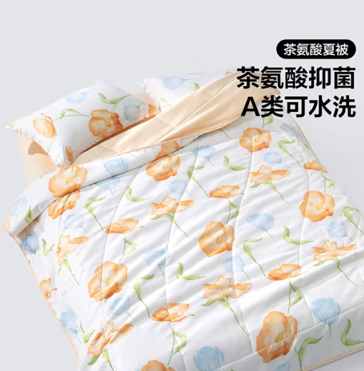 水星家纺 百丽丝 花雾夏被 A类可水洗夏凉被 200*230cm ￥49