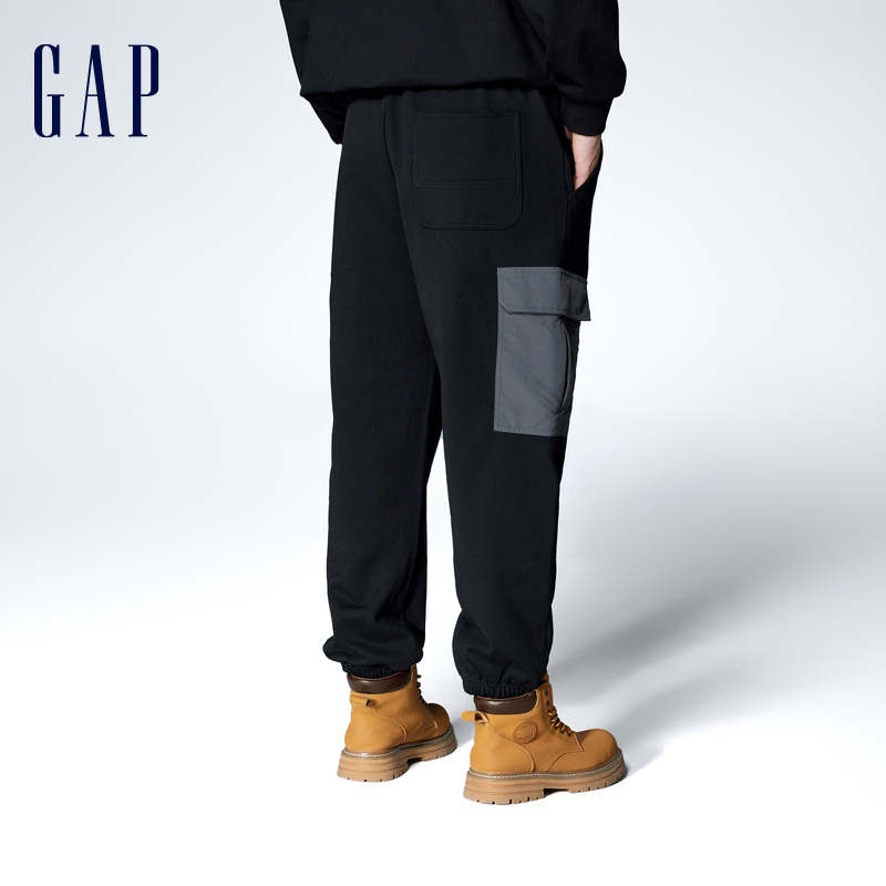 88VIP：Gap 盖璞 男装2024春季新款纯棉撞色多口袋束口长裤工装针织卫裤884775 2