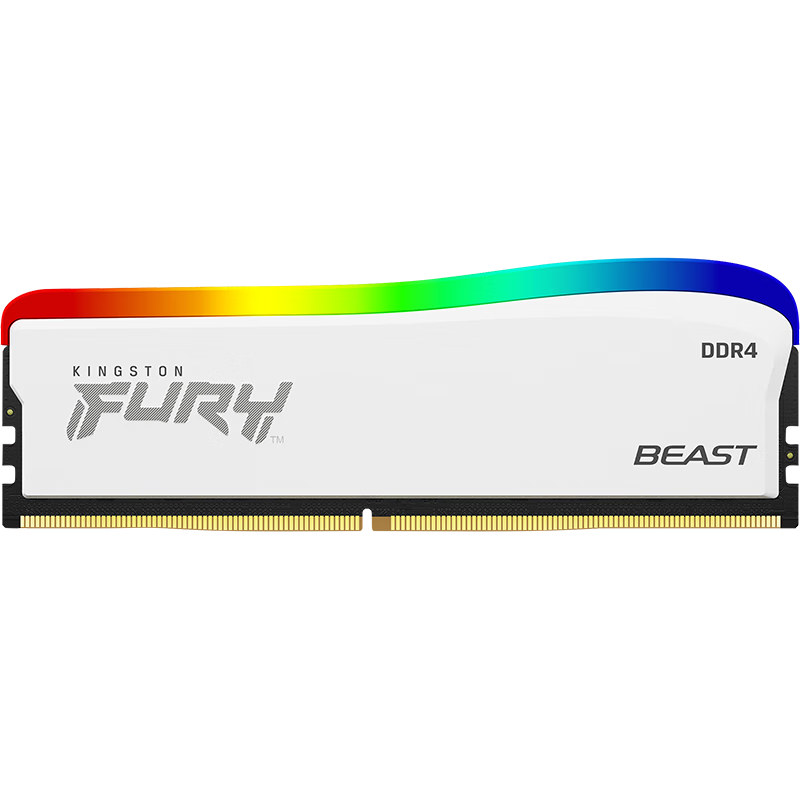 金士顿 (Kingston) FURY 32GB(16G×2) DDR4 3200 台式机内存条 Beast野兽系列 RGB灯条 特