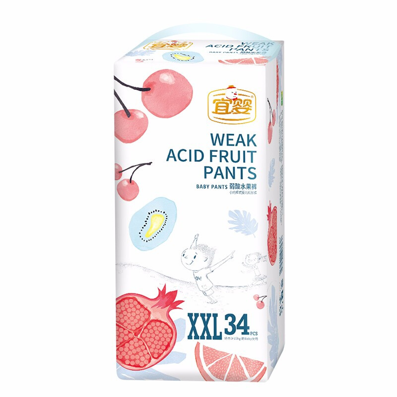 YIYING 宜婴 弱酸水果系列 拉拉裤 XXL34片 34.06元（需买4件，需用券）