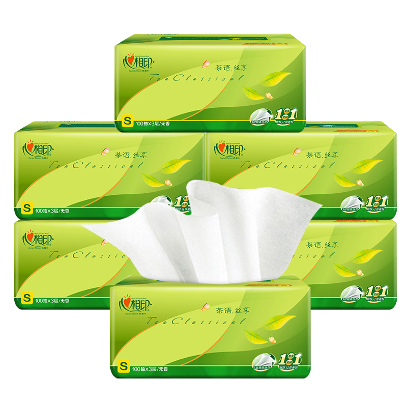 心相印 Infeel.me 心相印 茶语丝享系列 抽纸 3层100抽60包 65.8元（需用券）