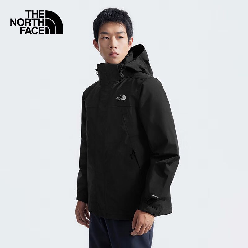 THE NORTH FACE 北面 冲锋衣男户外保暖羽绒内胆三合一冲锋外套81QS 黑色/JK3 L 168