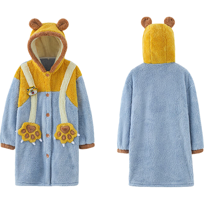 迪士尼 疯狂动物城珊瑚绒睡袍 女 M 155-165cm 45-60kg 尼克朱迪家居服 59.9元(需