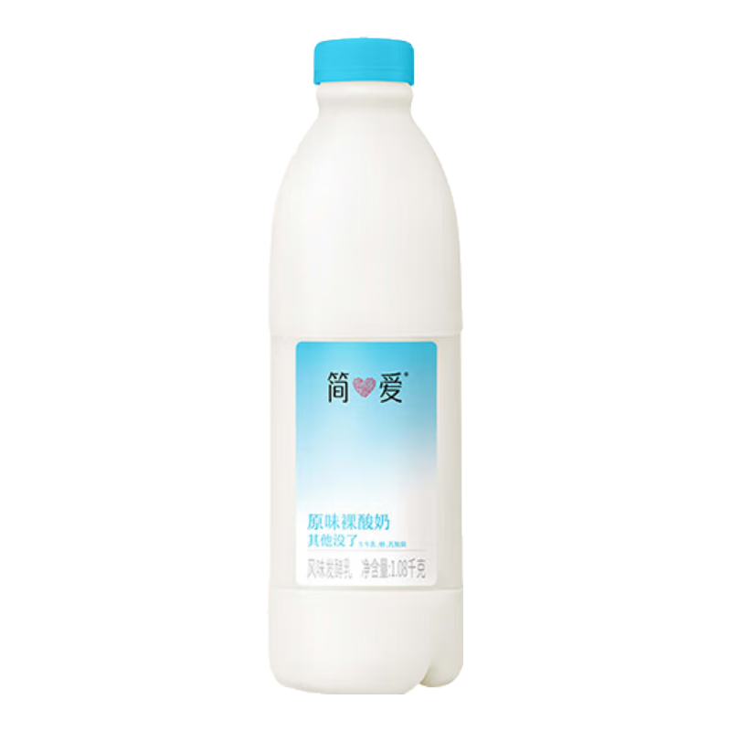 plus会员：简爱原味裸酸奶 1.08kg*1瓶 家庭装大桶酸奶 生牛乳发酵*5件 63.95元