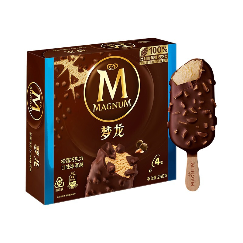 MAGNUM 梦龙 PLUS:MAGNUM 梦龙 冰淇淋 松露巧克力口味 260g 25.67元