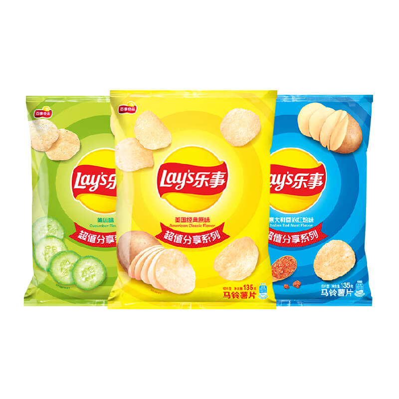 88VIP：Lay's 乐事 原切薯片135g×3袋（经典原味+黄瓜味+红烩味） 9.94元（需用