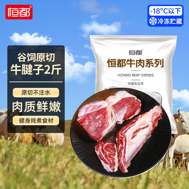 恒都 国产原切牛腱子肉 2斤 冷冻 不含腱子芯 谷饲牛肉 ￥53.9