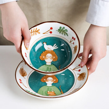 KAWASIMAYA 川岛屋 童话日式卡通陶瓷餐具套装菜盘可爱少女心盘子牛排盘鱼盘