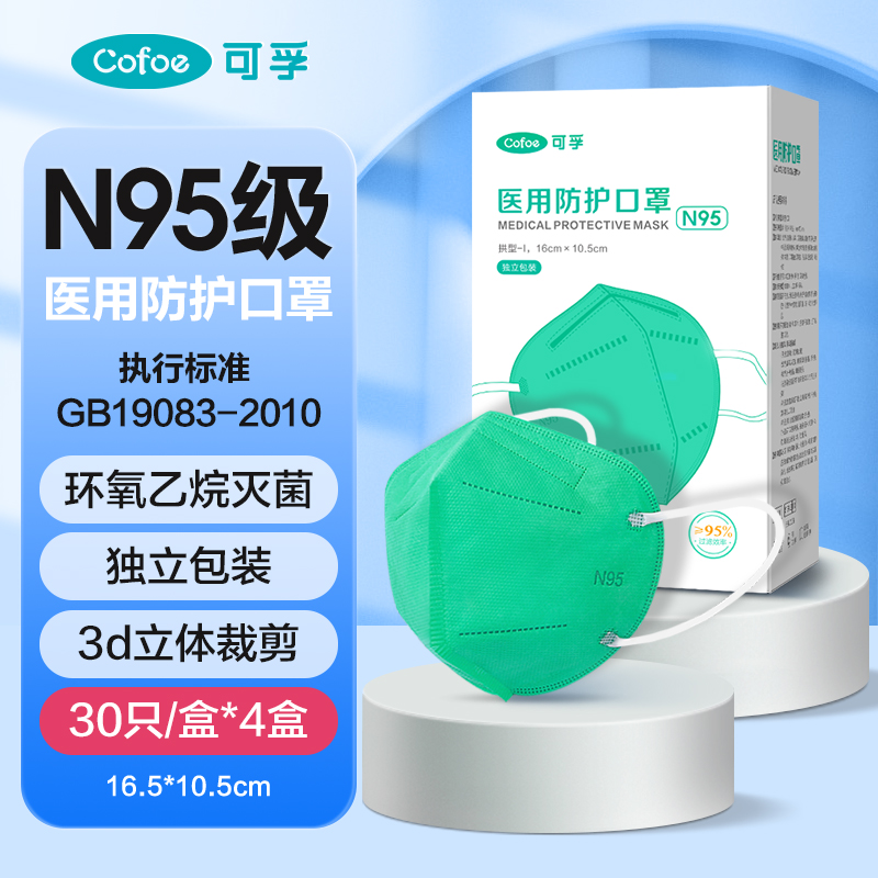 Cofoe 可孚 n95级医用防护口罩 120只 独立包装 15.9元包邮（需用券，可用签到