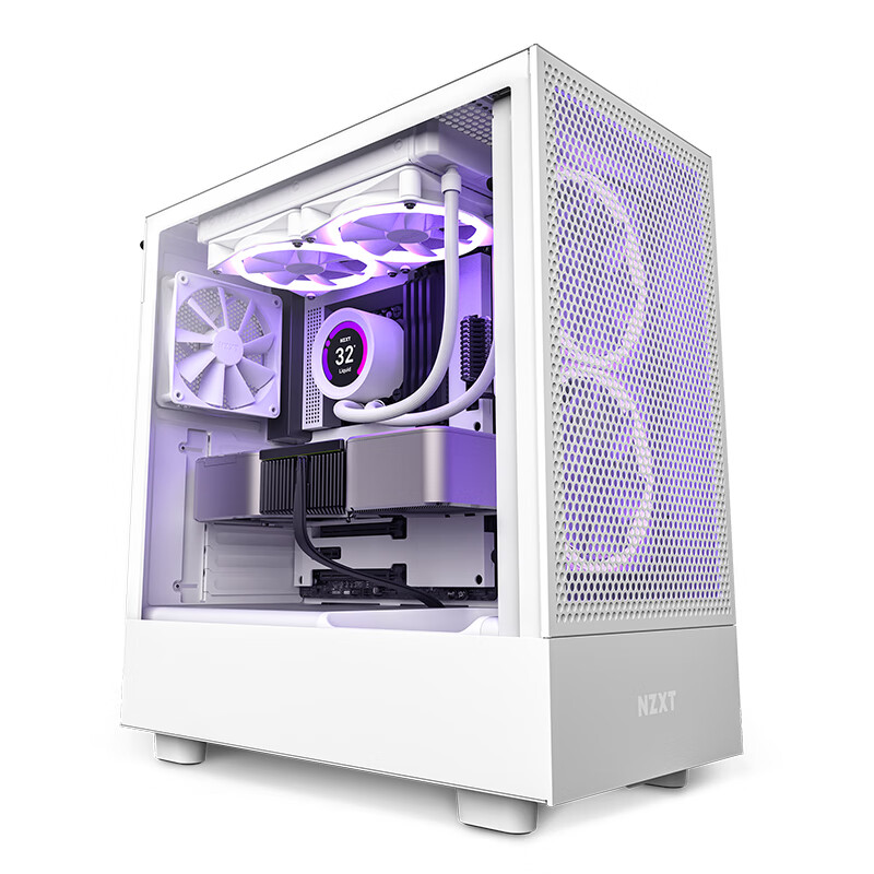 NZXT 恩杰 H5Flow 中塔ATX机箱 白色 449元