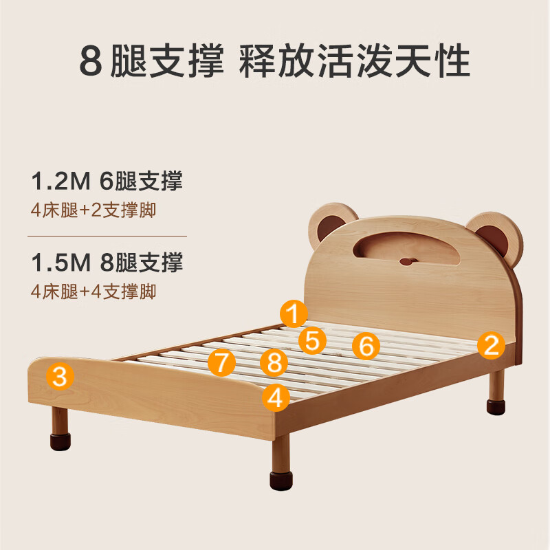 15日20点：京东京造 BK03 实木儿童床 1.2*2m 1369元包邮（满减）
