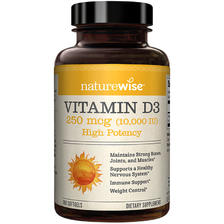 naturewise 美国10000iu活性25羟基维生素d3阳光瓶胶囊成人vitamin维他命vd3 111.42元