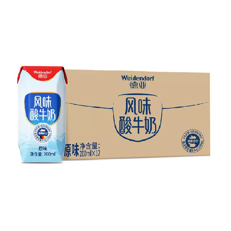 Weidendorf 德亚 常温原味酸奶3.6g乳蛋白200ml*12盒 ￥26.51